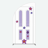 Aperturee Aperturee Purple Floral Decor Door Birthday Half Moon Arch Backdrop